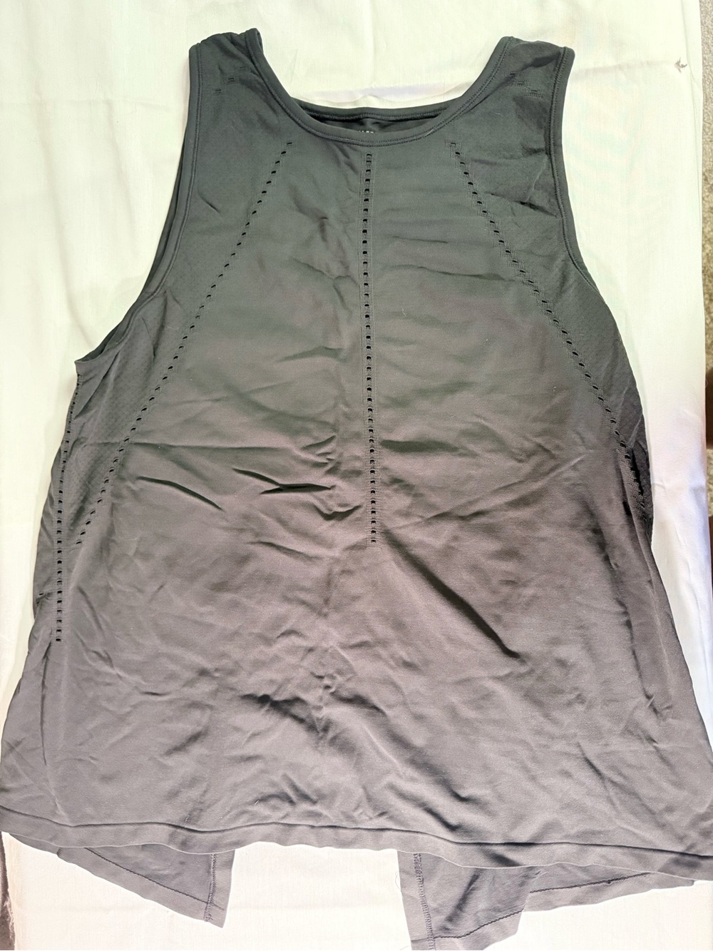Athleta Charcoal Perforated Performance Tank Top